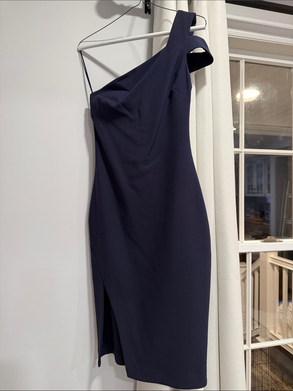 Likely Navy One-Shoulder Cocktail Dress
